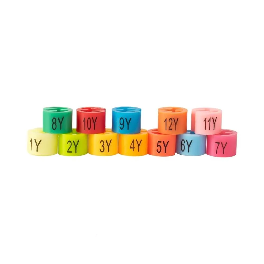 Kid Sizes Marker Printed For Clothes Hanger 1Y-12Y Colors Infant Baby Child Snap Marking Ring Children Tag Plastic Sizer Cube