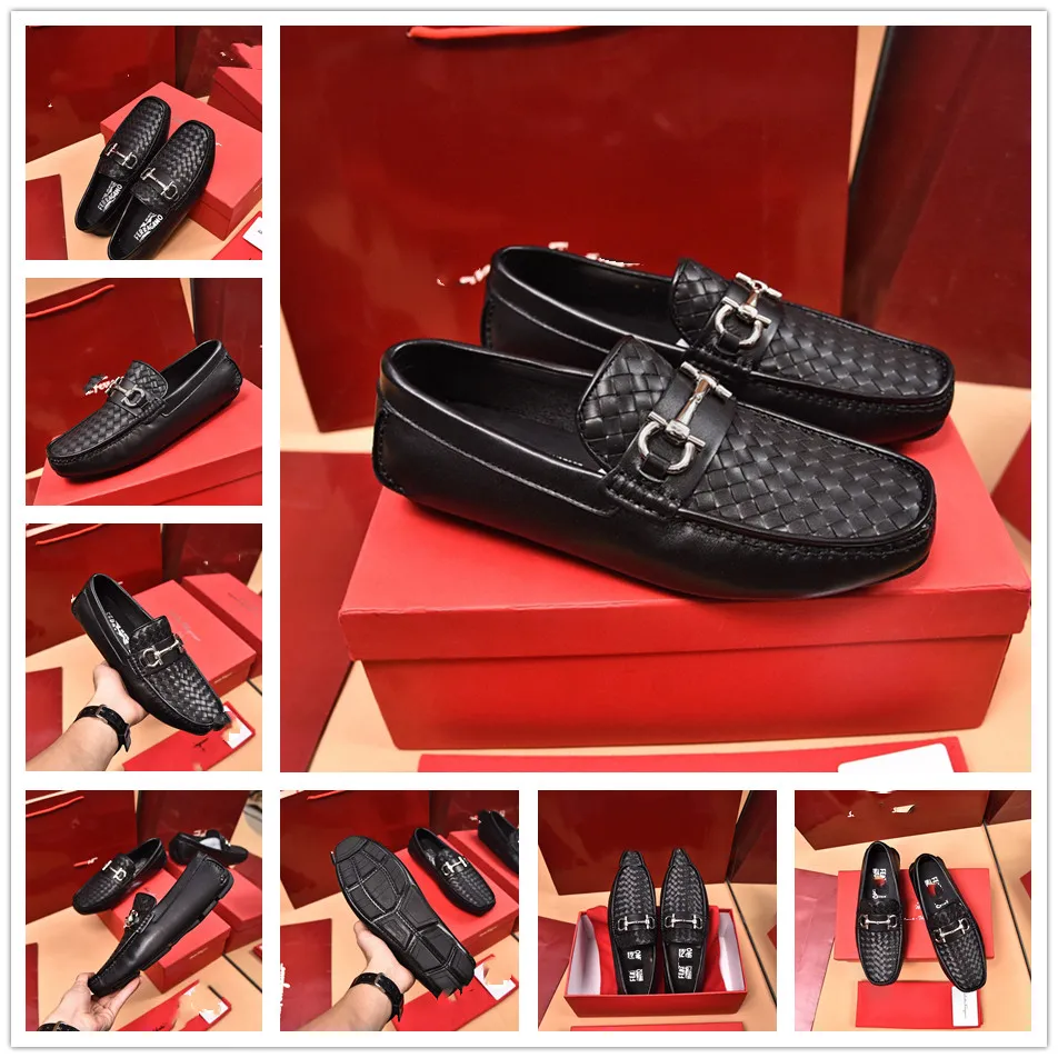 High Quality F Business Genuine Leather Flats Walking Casual Loafers Men Wedding Party Brand Designer Dress Shoes SIZE 38-46