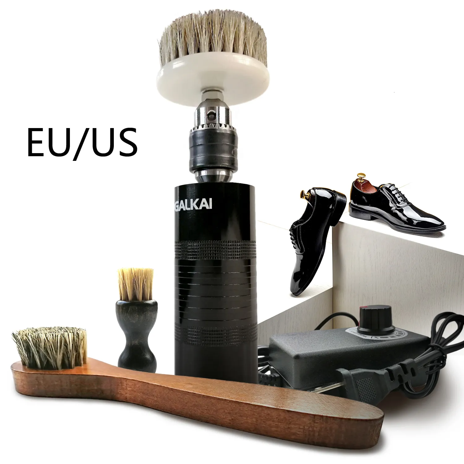 Other Housekeeping Organization Professional Adjustable Speed Electric Shoe Polisher Shine Leather Care Set Polishing Boot Cleaning Kit Brushes 230926