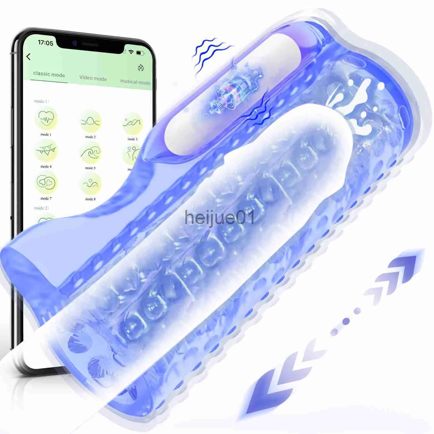 Masturbatori APP Masturbatore automatico per uomo controllato senza fili Tasca Pusssy Giocattoli adulti del sesso Uomini Succhiare vibratore Realistico Silicone Vagina 18 x0926