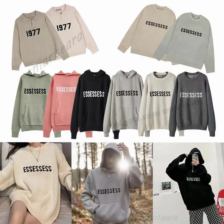 Knits Hoodie knitwear Designer Men & Womens Letter Sweaters Casual Hooded Sweatshirts Knitted Pullover essentail hoodie essentialhoodie essent hoodie