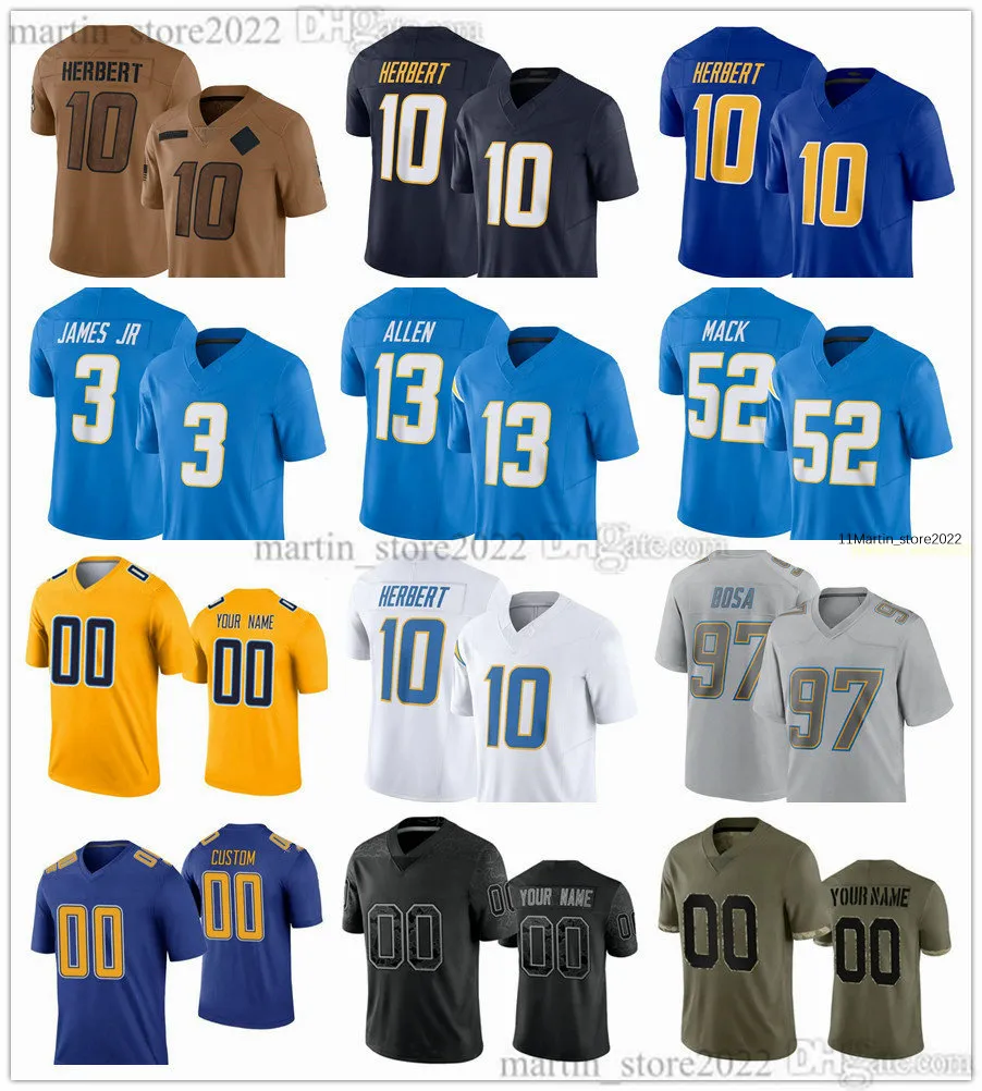 2023 Salute To Service Jerseys 10 Justin Herbert 30 Austin Ekeler 52 Khalil Mack 13 Keenan Allen 97 Joey Bosa 81 Mike Williams 3 Derwin James Jr. 1 Quentin Johnston