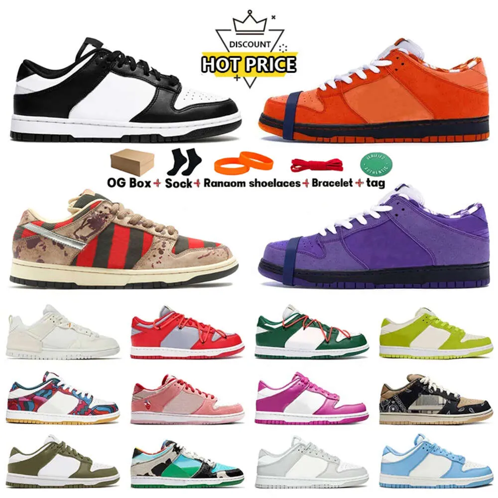 أرجواني اللون الأرجواني البرتقالي البرتقالي Jarritos Dunksss Freddy Krueger Running Shoes Mens Womens Sneakers University Blue Valentine Day لماذا Jarritos Low Panda Sad