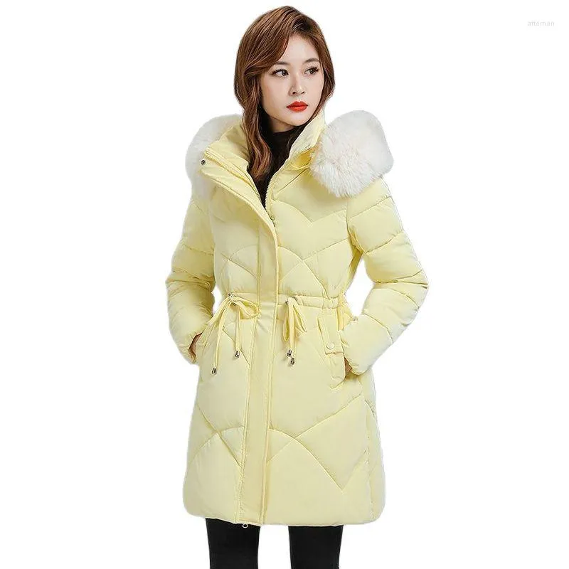 Women's Trench Coats Winter Fashion Cotton-padded Jacket Feminine Temperament Long High-end Trend Hooded Slim 2023 Ladies Loose Warm Coat