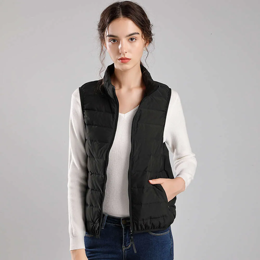 LU-086 Light Down Vest Winter Women's Seamless One Piece Lightweight Yoga Jacket Mock Neck Warm Coat Running Sports Zipper Workout Clothes