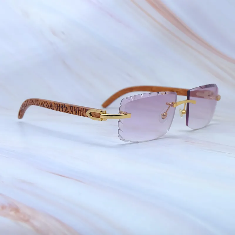 Craved Wood Sunglasses Mens Vintage Luxury Carter Sun Glasses Wooden Glasses Small Diamond Cut Mens Decoration 012 Gold Frame Tiger Wood