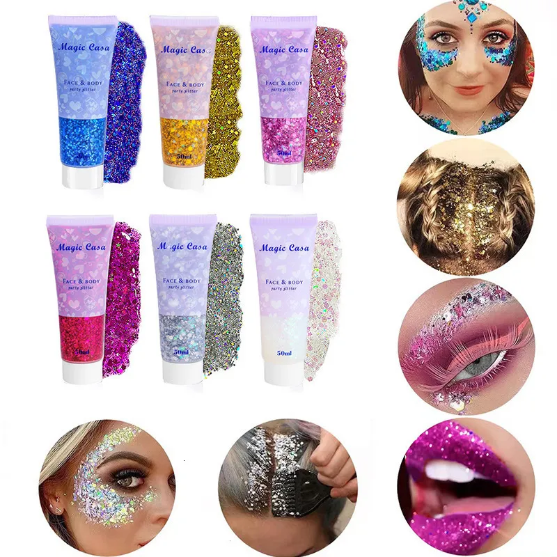 Kropps glitter kropp glitter gel långvarig vattentät ögonskugga scen party glitter ögonskugga hår ansikte kropp glitter grädde diamant makeup 230926