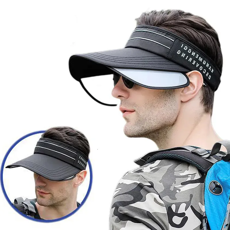 Summer Sun Hat For Men Scalable, Fashionable Letter Print, Large Brim, Sun  Face Visor Cap For Hiking And Outdoor Sports 230927 From Bao05, $9.37