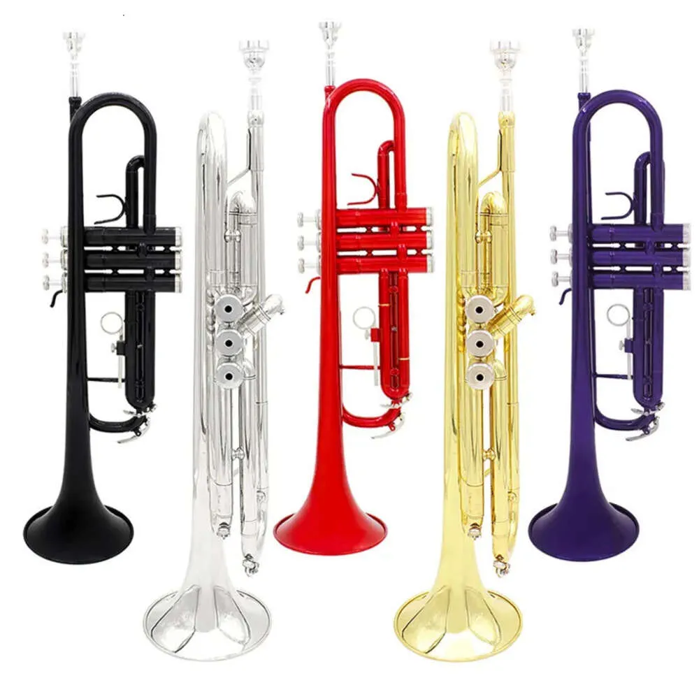 SLADE B-flat Trumpet Color Trumpet Brass Instruments Tube Body For Beginners To Play Brass Instrument Trumpet Professionally Silver Plated With Case