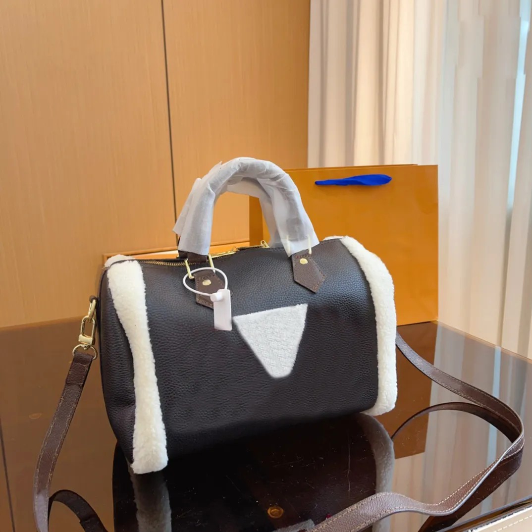 Designer luksusowa torba zimowe jagnięta wełna wełniana worek list