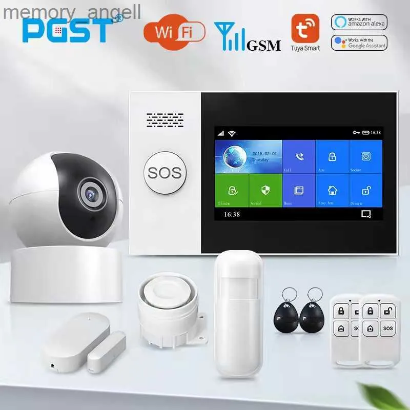 Alarm Systems PGST PG-107 TUYA Wireless Home WiFi GSM Home Security With Motion Detector Sensor Burglar Alarm System App Control Support Alexa YQ230927