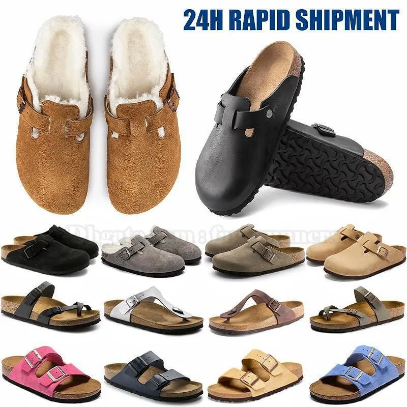 Women's Cork Footbed Sandals - Comfortable Memory Foam Slides Summer Beach Sandals