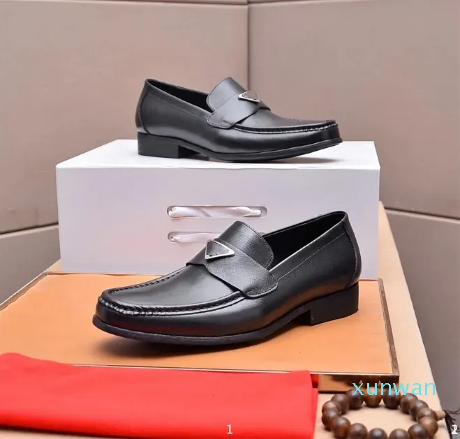Luxury Italian Designer Mens Loafers Genuine Leather Slip On Dress Boat