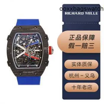 Richardmill Wristwatches Richardmill RM6702 Blue Mens Watch NTPT Carbon Fiber Titanium Metal Dial Automatic Machinery World Famous Watch Luxury Watch Set RM6 HB2E