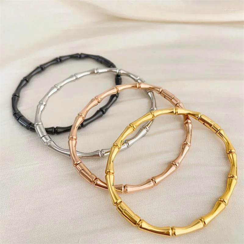 Bangle roestvrij staal bamboe gesloten armband 2023 trend voor vrouwen feestcadeau mode-sieraden