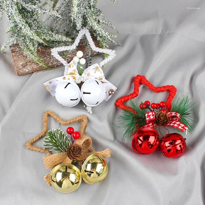 Party Supplies Pentagram Bell Christmas Ornaments Tree Decorations For Home Living Room Garden Decor Pendant Children Festival Gift