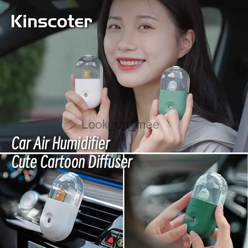 Fuktare Kinscoter Winter Car Air Air Firidifier Trådlös bärbar Mini USB -dim Diffuser Sprayer Purifier som presentfuktning av huden YQ230927