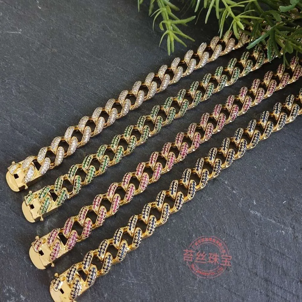 Персонализированная латунная кубинская цепочка с бриллиантами, мужское и женское ожерелье, ювелирные изделия в стиле хип-хоп