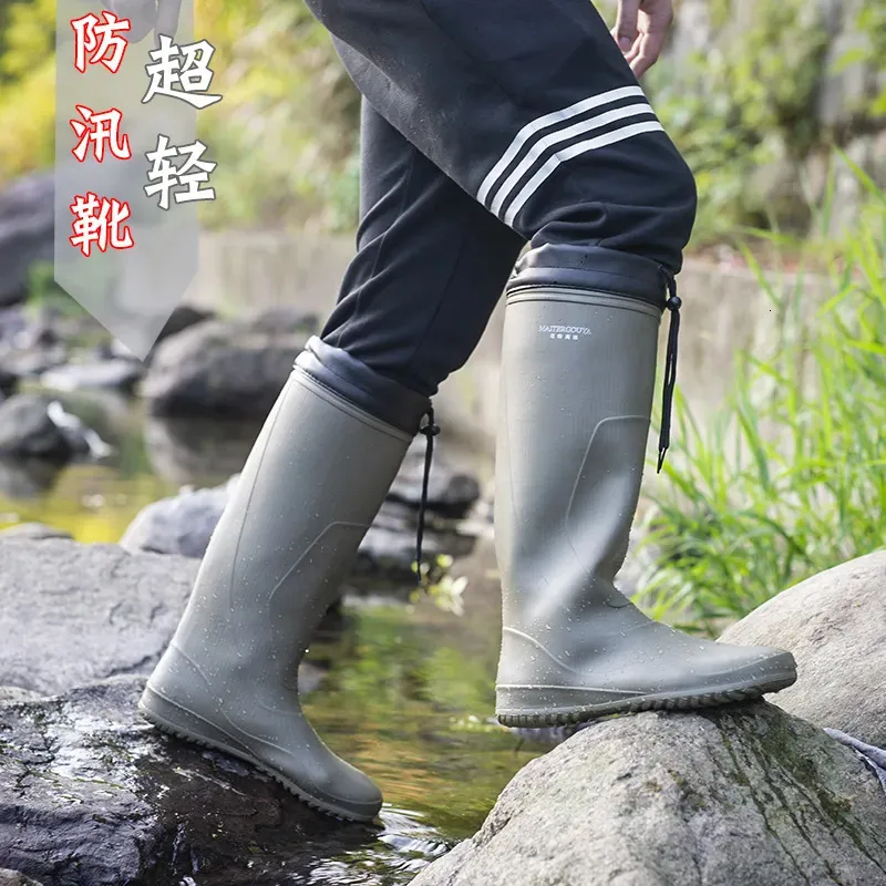 Mens Anti Slip Outdoor  Rain Boots Lightweight, Fashionable, And  Durable Fishing And Water Shoes With Planting Rubber Sole From Qiyuan09,  $24.38