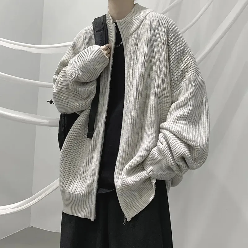 Mens thick 2025 knit cardigan