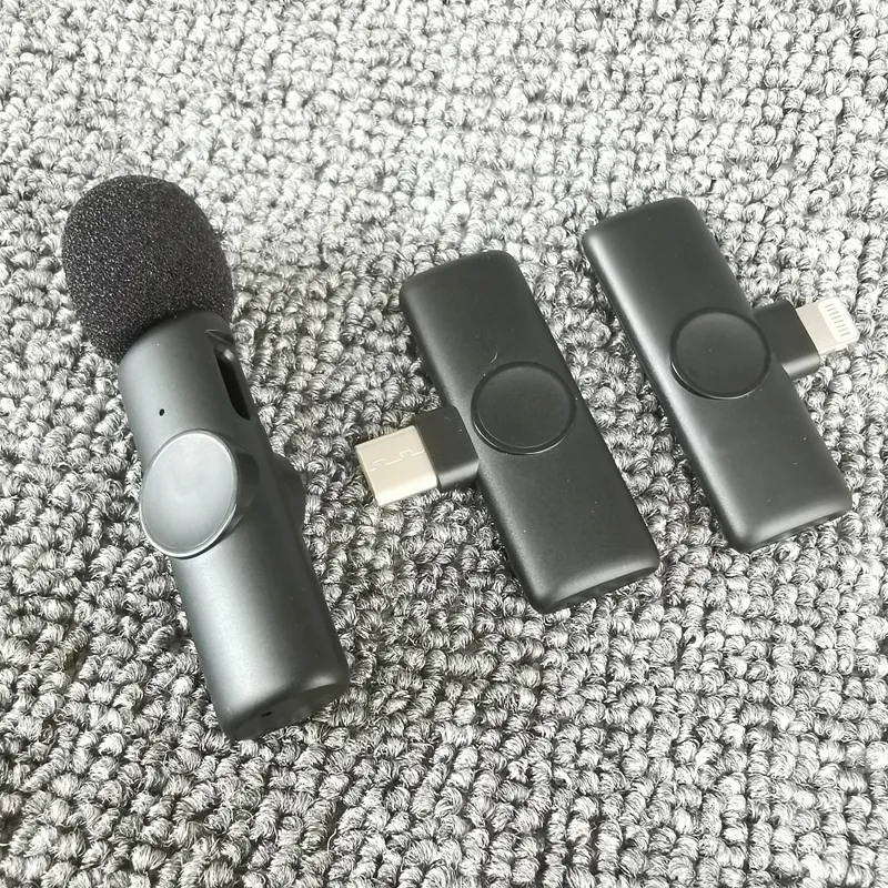 3 I 1 trådlös mikrofon för iPhone K11, kamera, Android, iPad, Mini-mikrofon, USB C-mikrofon, iPhone Mic, 2,4G ultralåg fördröjning, mikrofon för video