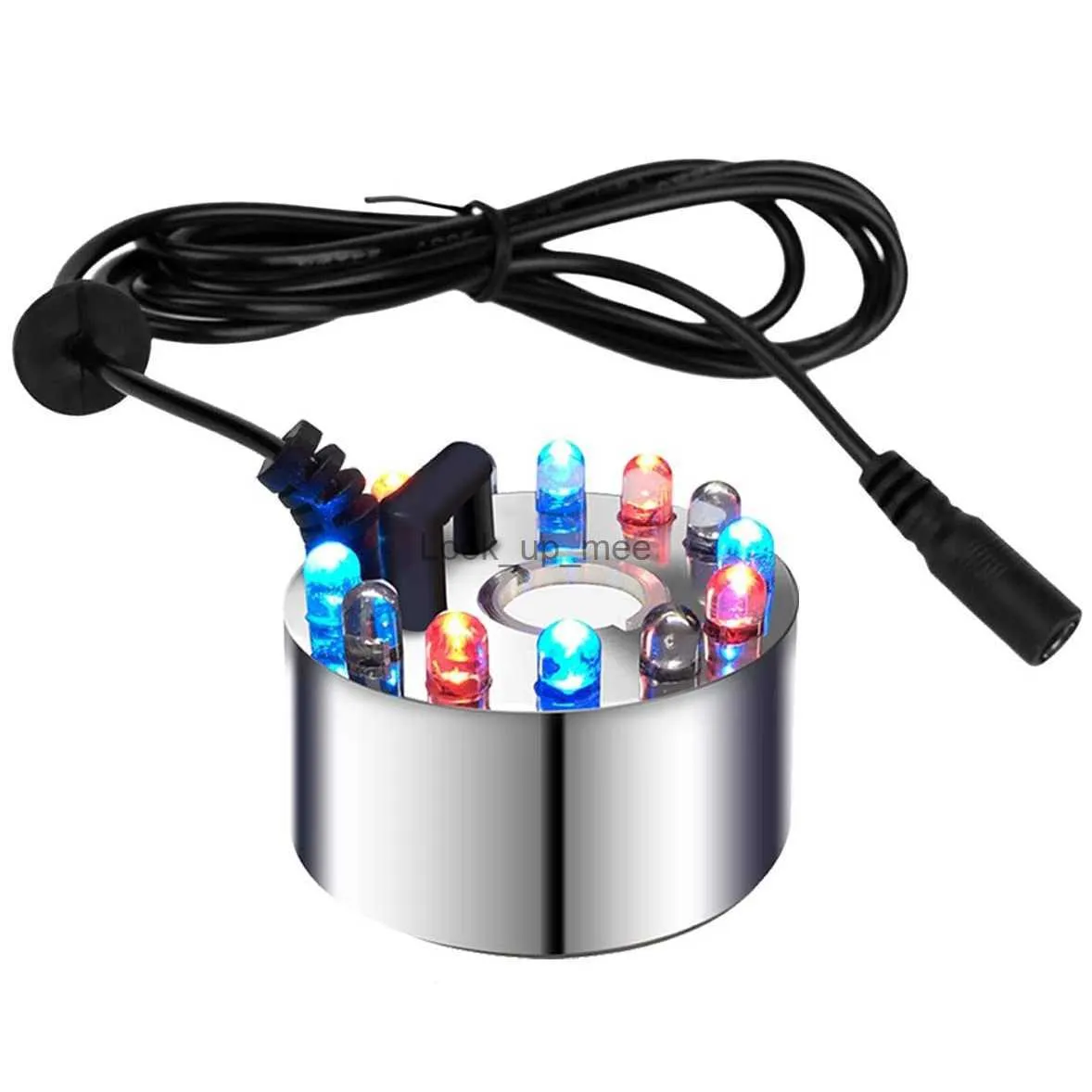 Luftfuktare Mini Mist Maker 12 LED Mister Fogger Water Fountain Pond Fog Machine Atomizer Air Firidifier för Halloween Christmas YQ230927