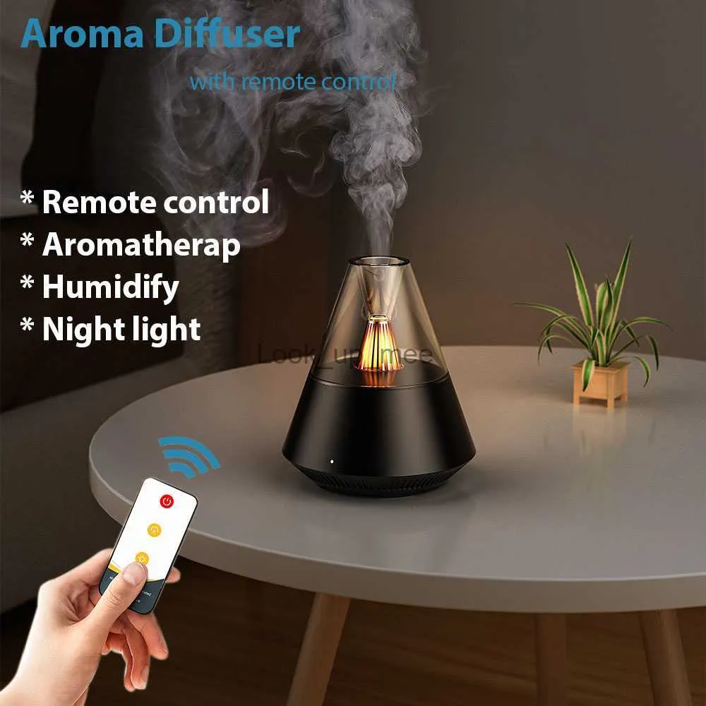 Luftfuktare hem bärbar aroma diffusor USB luft luftfuktare eterisk olja nattljus kall dimma maker sprayer för present sovrum fjärrkontrollen yq230927