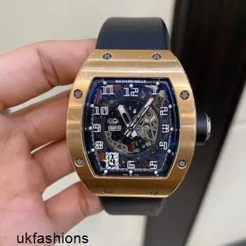 Richardmill Herren- und Damenuhren, Richardmill Herrenserie RM010, automatische mechanische Herrenuhr aus 18 Karat Roségold, 48 x 393 mm, Recycling-Blatt für Uhren, HBOC