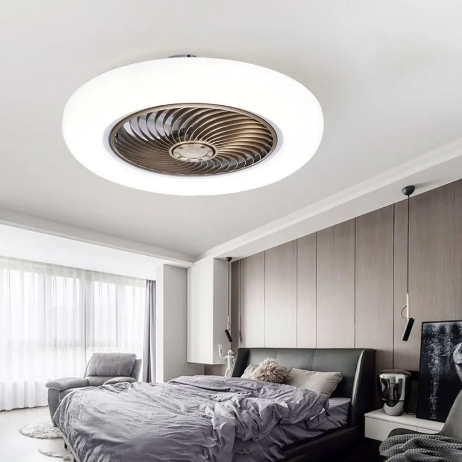 LED Tavan Fan Yatak Odası Mutfak Uzaktan Kumandası ve Uygulama Dimmable Işık 3 Vitesli Akıllı Elektrikli Fan Lambası