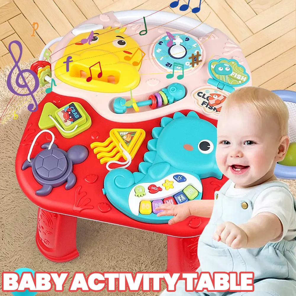 Oyuncaklar Bebek Etkinlik Masa Müzik Oyuncakları Ses Maker Oyunları Bebekler için Duyusal Oyuncaklar Çok Fonksiyonlu Hareket Geliştirme Eğitim Oyuncakları 230926