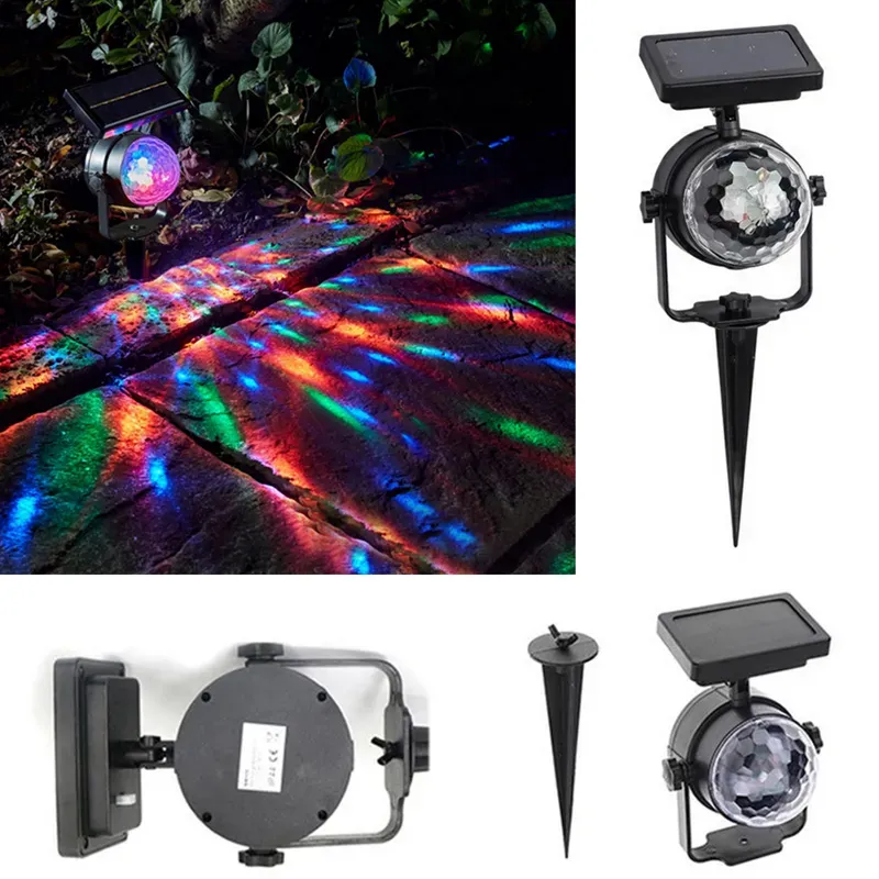 Solar laser Lights Magic Disco Ball Christmas LED Projector Light Coloful Rotate stage light For X-mas Holloween Party