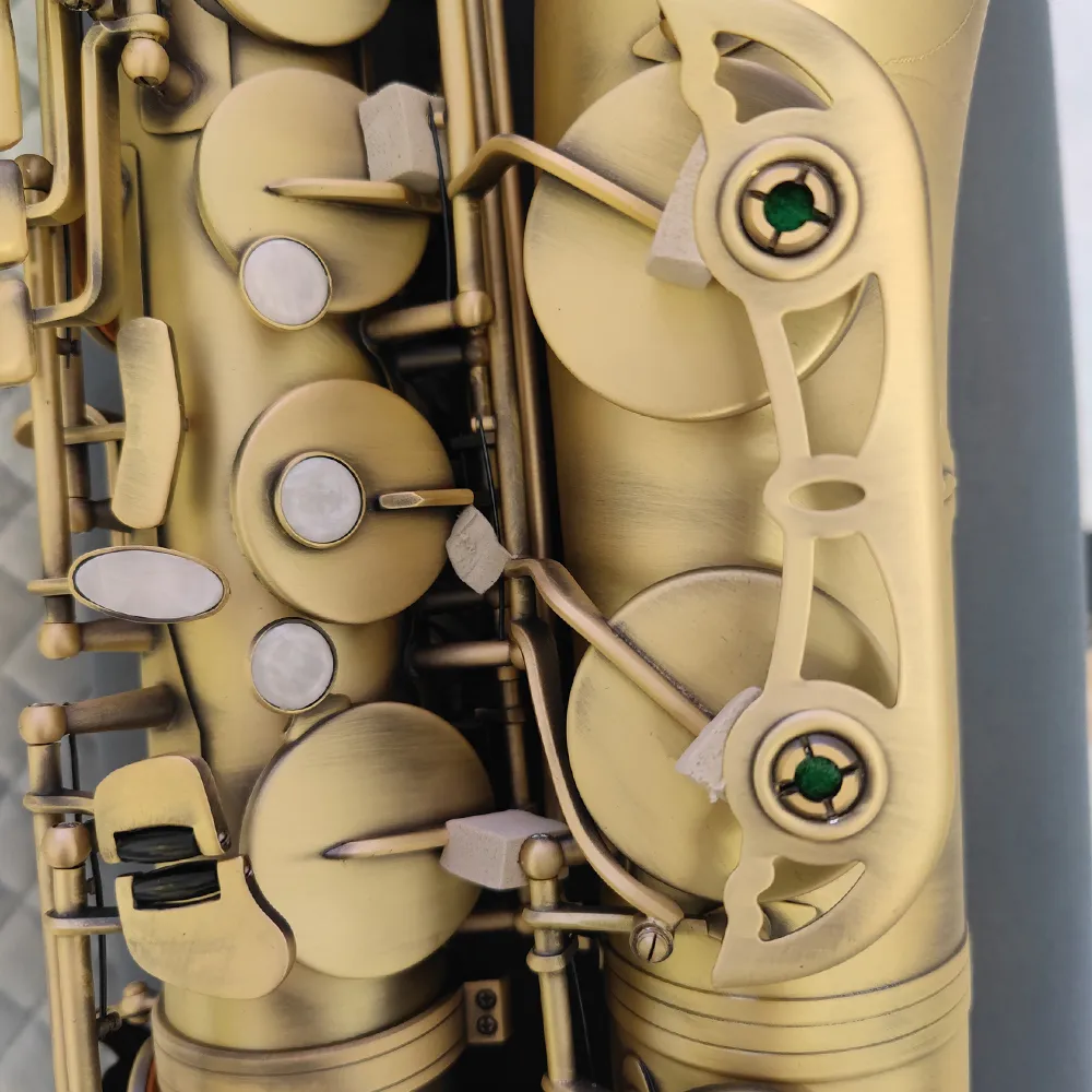Saxophone ténor professionnel mat original 54, modèle de structure un à un, rétro antique en cuivre, instrument de jazz 00