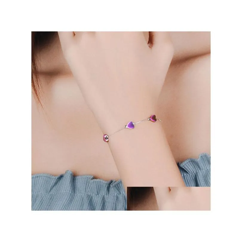 Charm Bracelets New Fashion Simple Love Heart Bracelet For Women Girl Accessories Jewelry Wholesale Jewelry Bracelets Dh34B