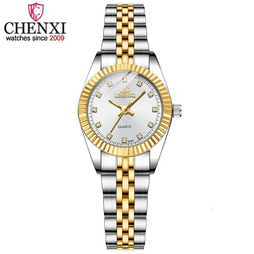 Dameshorloges CHENXI Dames quartz horloge Gouden Zilver Klassiek Dames Elegant Klok Luxe cadeau Dames Waterdicht polshorloge 230927