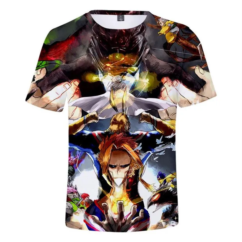 Camiseta con estampado 3D de My Hero Academia de Anime japonés para hombre y mujer, camisetas divertidas de manga corta con cuello redondo a la moda de verano, disfraces de Cosplay 316x