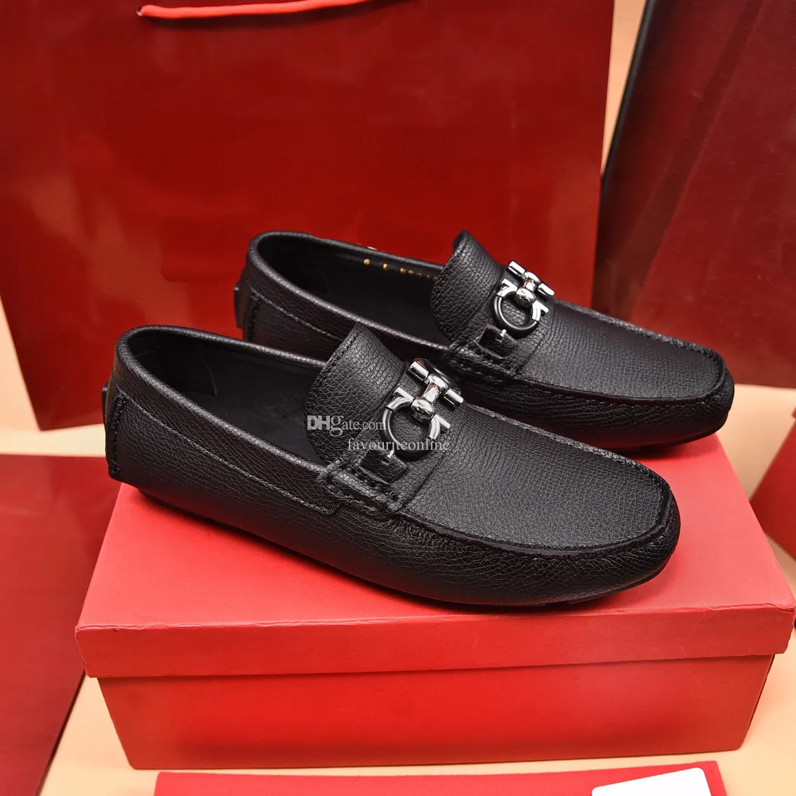 Lyx varumärke fre mens loafers klär Italien riktiga läderskor Gommino skor storlek 38-46