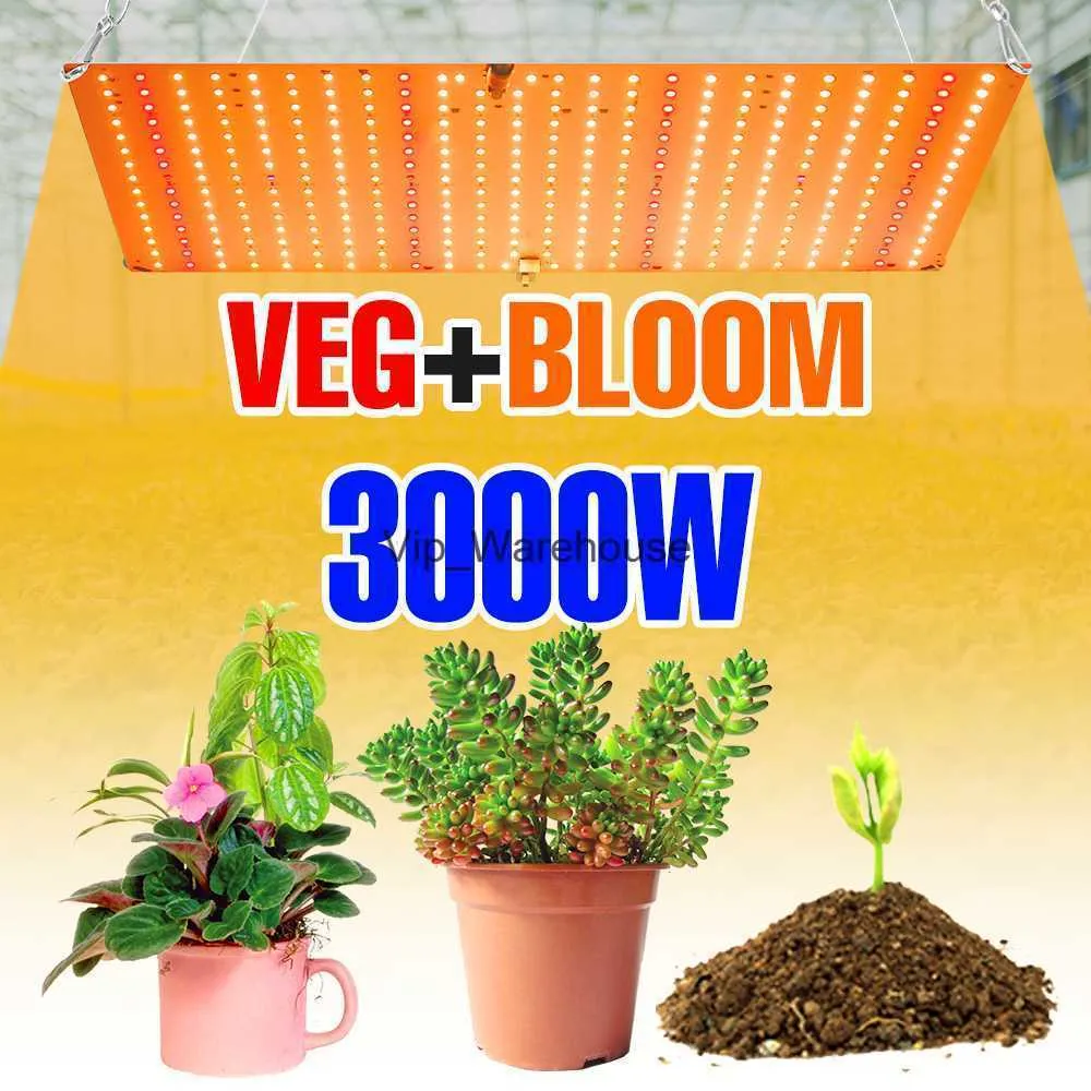 Grow Lights 3000W LED Grow Light Phyto Lámpara para plantas Bombilla de espectro completo Tablero cuántico Sistema de cultivo hidropónico Invernadero Flores Semillas YQ230926 YQ230926