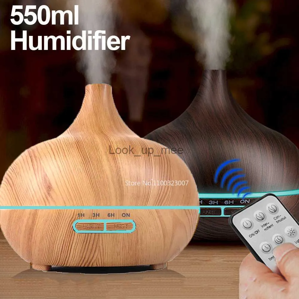 Humidificateurs Diffuseur électrique d'humidificateur d'air d'arôme, pulvérisateur d'huiles essentielles, brumisateur ultrasonique télécommandé avec couleur LED Lantem YQ230927