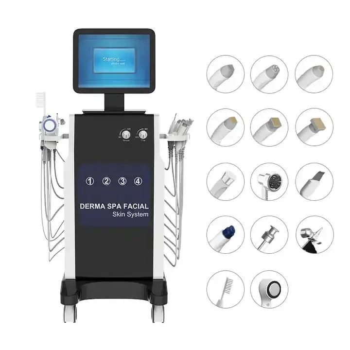 Dernier 15 en 1 Hydra Dermabrasion Machine Soins de la peau Beauté Aqua Peeling Lifting du visage Serrage Petit épurateur à bulles Dispositif de blanchiment du visage à l'oxygène