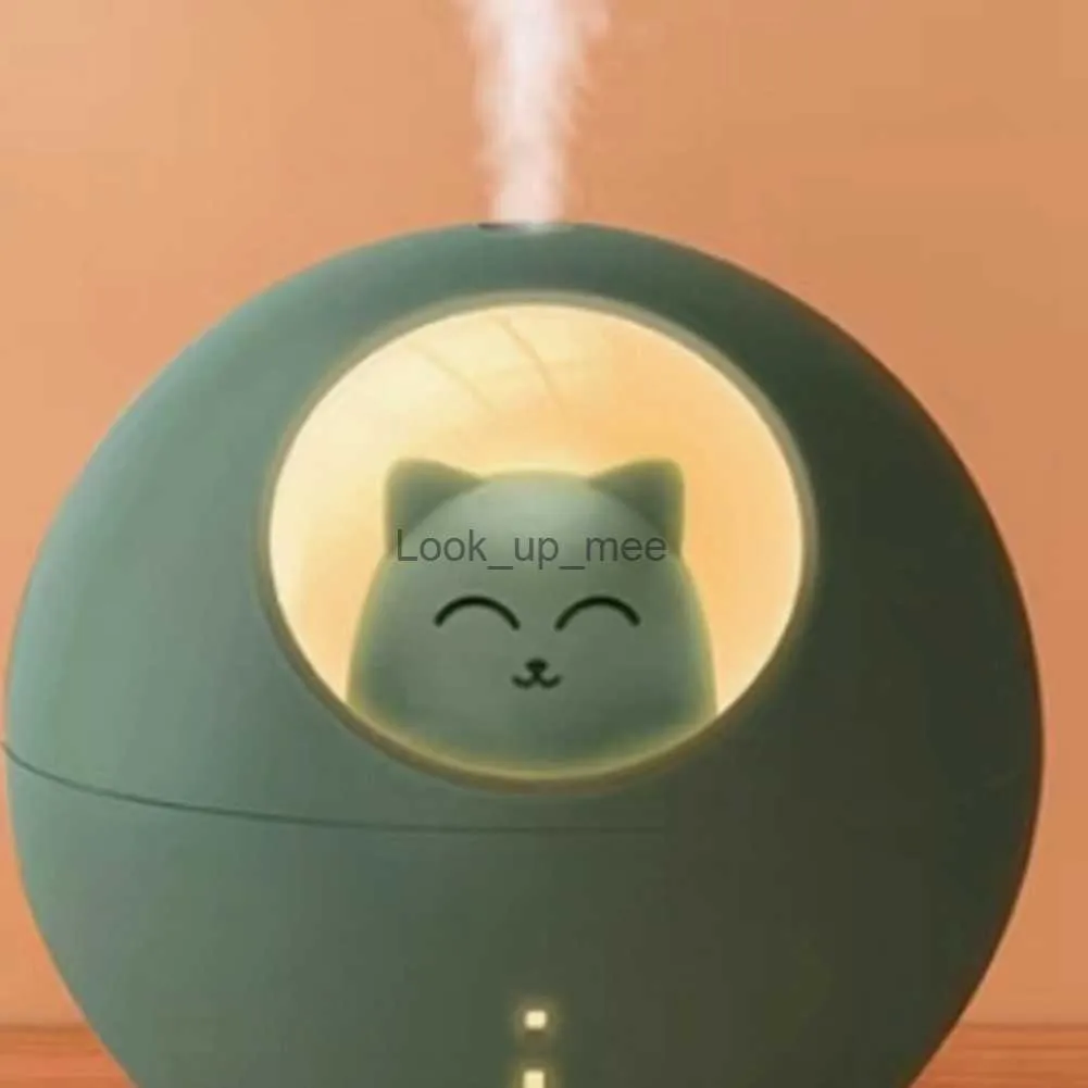 Luftbefeuchter Schöne Haustier Luftbefeuchter 220 ml Planet Katze  Ultraschall Kühlen Nebel Aroma Luft Öl Diffusor Romantische Farbe LED Lampe  grün