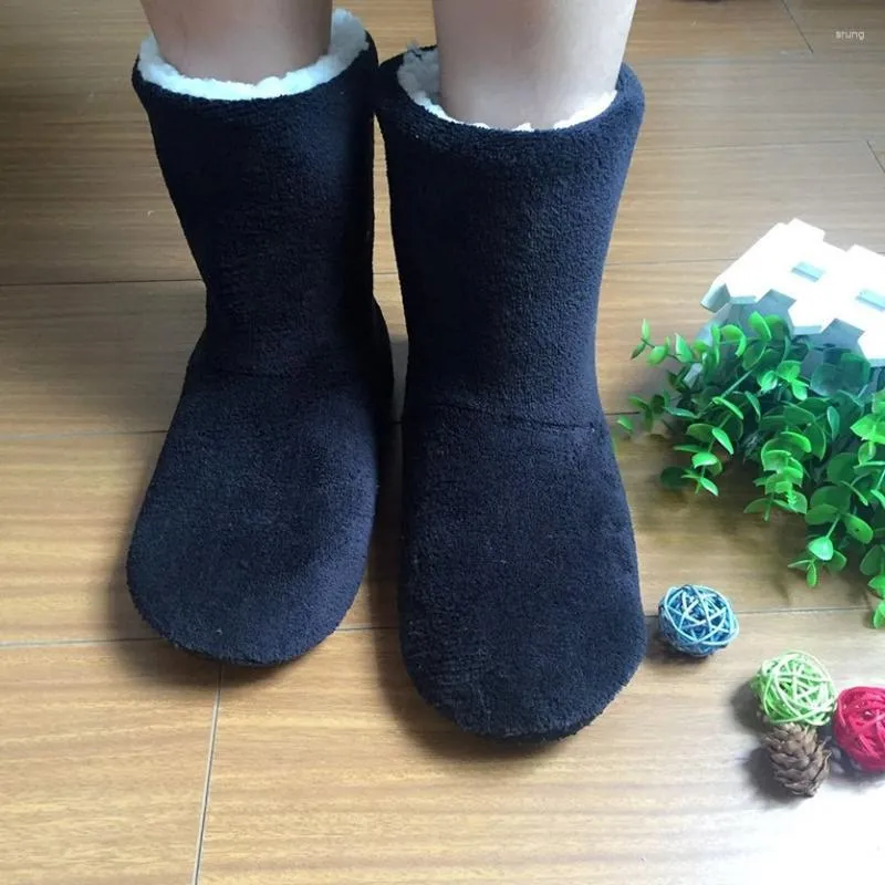 Hausschuhe Winter Home Slipper Boot Frauen Rutschfeste Verdickte Warme Kinder Fleece Weiche Innen Plüsch Baumwolle Weibliche Boden Schuhe Haus männer