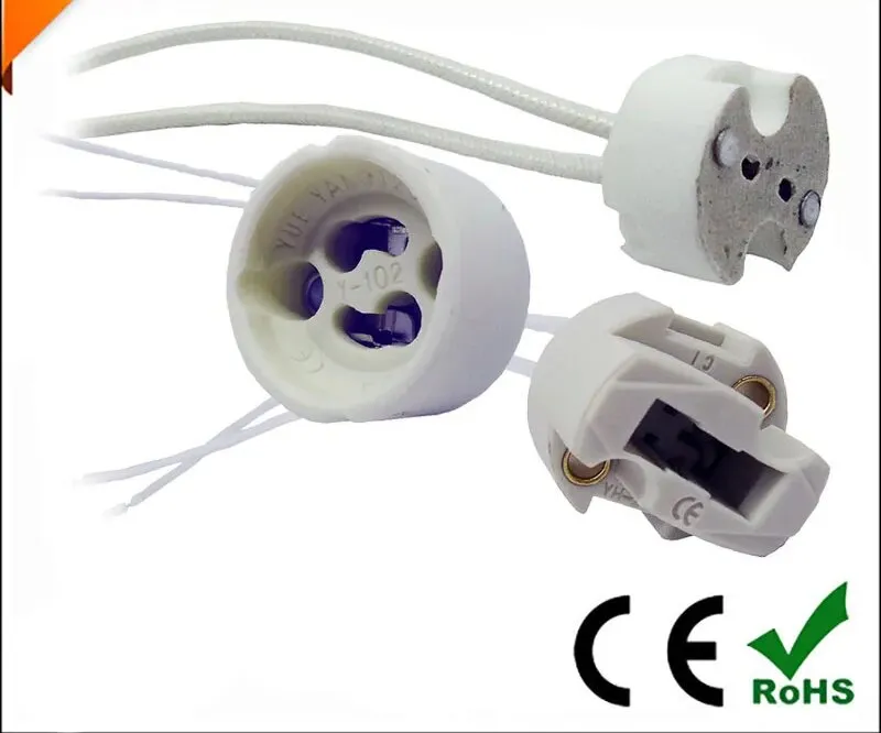 Fornecimento de fábrica mr16/mr11/gu5.3/g4 base de cabo de fio soquete suporte de lâmpada adaptador de base de soquete conector de fio para holofotes ll