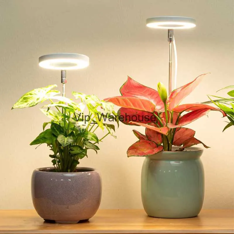 Luzes de cultivo 4PC LED planta cresce luz Lâmpada de crescimento de espectro completo 5V altura ajustável Luz crescente regulável com temporizador para plantas de interior Herb YQ230926 YQ230926