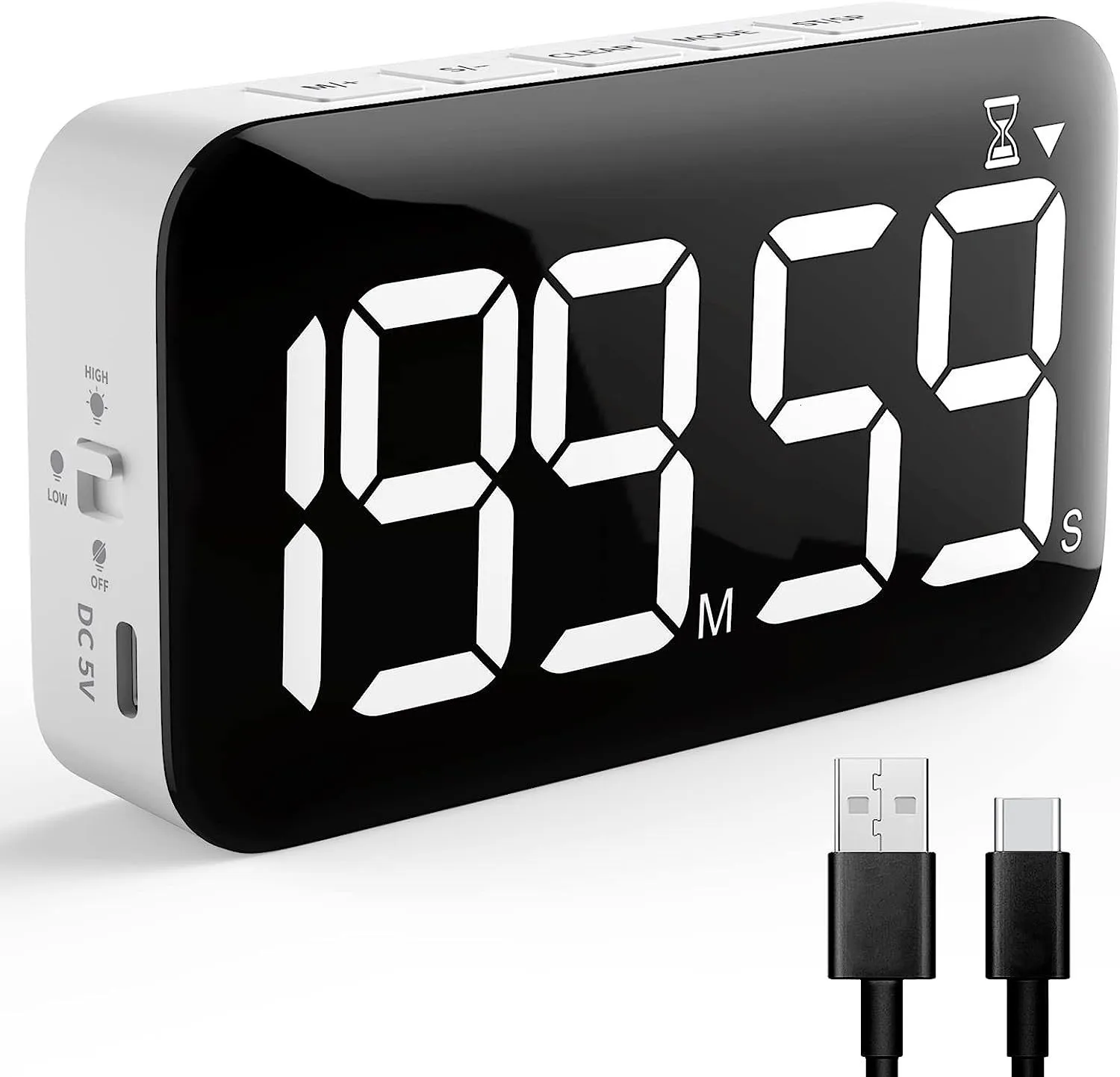 Kookwekkers Oplaadbare digitale kookwekker Grote magnetische LED-timer Afteltimer Koken Douche Studie Stopwatch Timer 230926