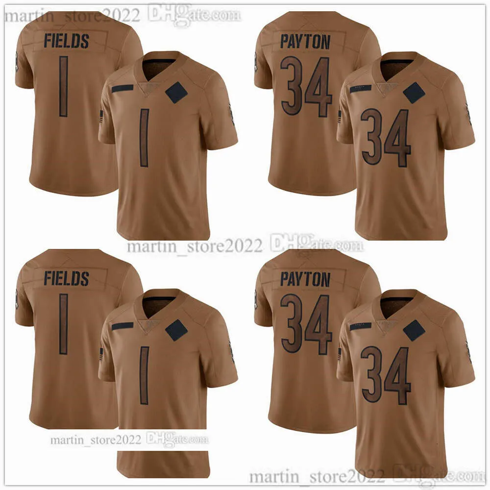 2023 Salute To Service Limited Jersey 34 Walter Payton 1 Justin Fields 10 Chase Claypool 85 Cole Kmet 4 Eddie Jackson 11 Darnell Mooney 24 Khalil Herbert 2 DJ Moore