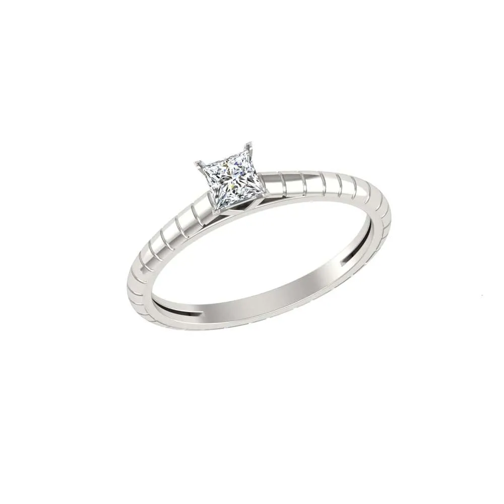 Nexot Jewel Princess Cut натуральный бриллиант SI-H/I пасьянс с бриллиантом кольцо из 14-каратного белого золота обручальные кольца для женщин ювелирные изделия