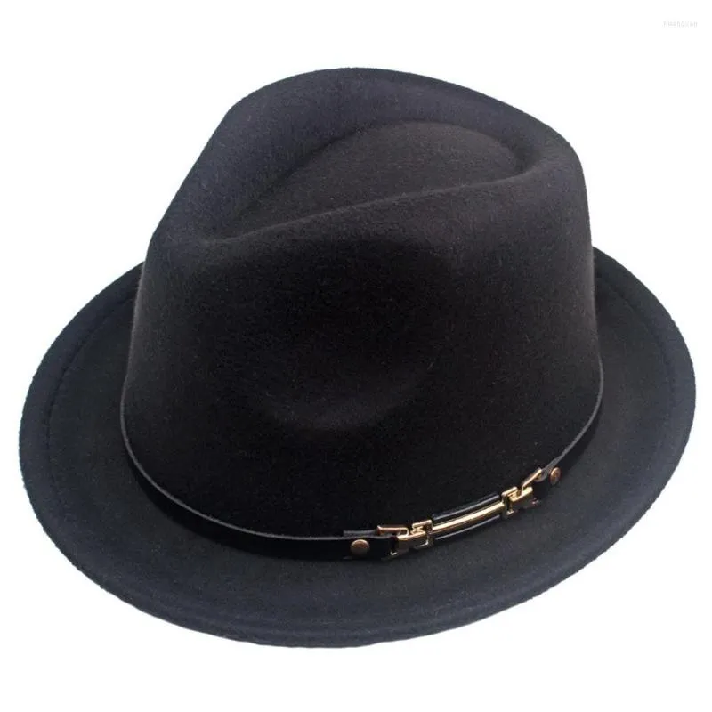 Berretti Autunno Inverno Cappello Fedora in lana Tesa larga in feltro Donna Uomo Panama Cap Britannico Top Jazz Bowler Hats Chapeau Femme Sombrero