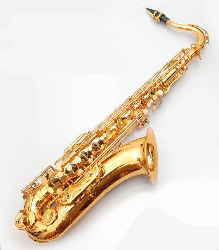 Mässing Gold-Plated B-Key Professional Tenor Saxophone mest bekväm Känsla Professionell Tone Tenor Sax Jazz Instrument 00