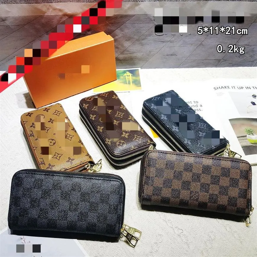 Quality Letter Unisex Wallet Large and Small Lattice Stitching Mens Suit Clip Designer Built-in Credit Card Slot Clutch Bags Brand213G