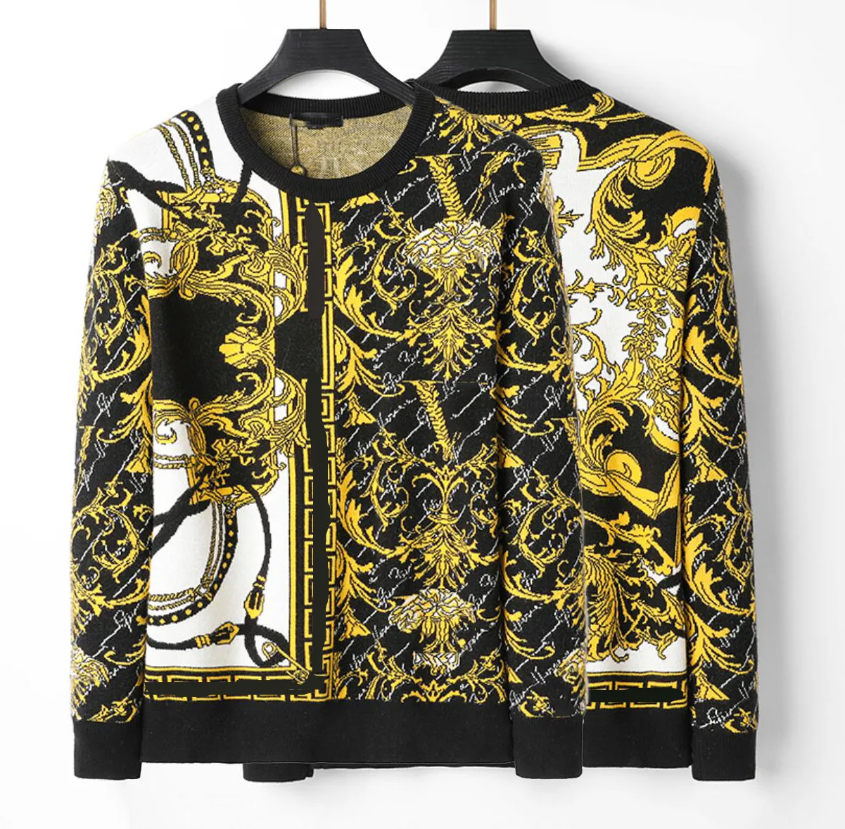 Yeni moda markası kazak erkek kazıklar ince fit jumperlar altın örgü yün kış gündelik sıcak yumuşak giyim erkekleri